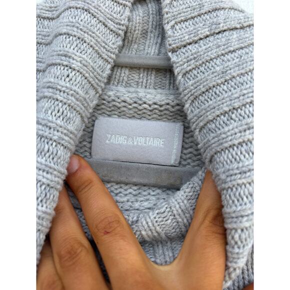Zadig & Voltaire Alma Mon Amour Merino Wool Turtleneck Sweater, Sz L - Picture 4 of 6